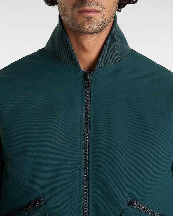 Green Vans Clifton Down Men Bomber Jackets | VN4589073