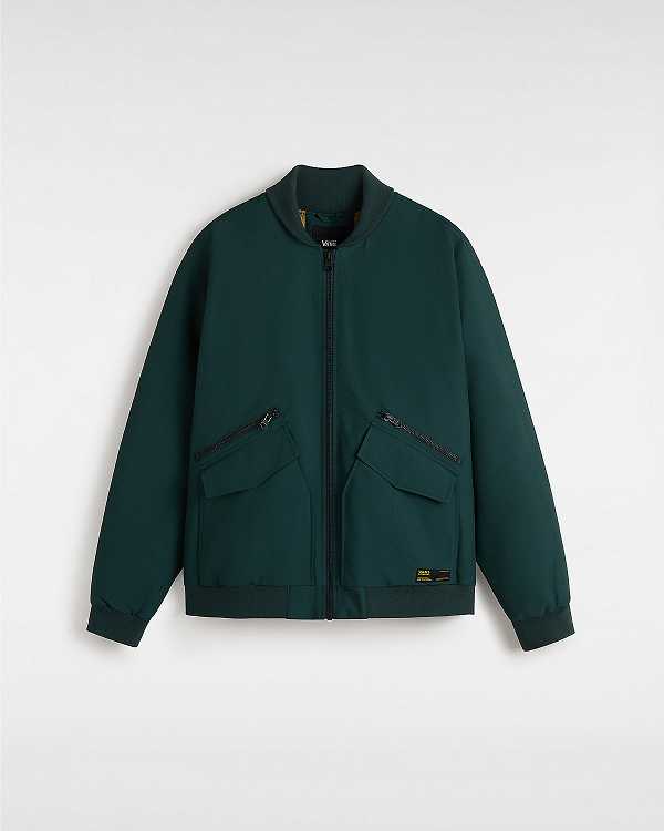 Green Vans Clifton Down Men Bomber Jackets | VN4589073