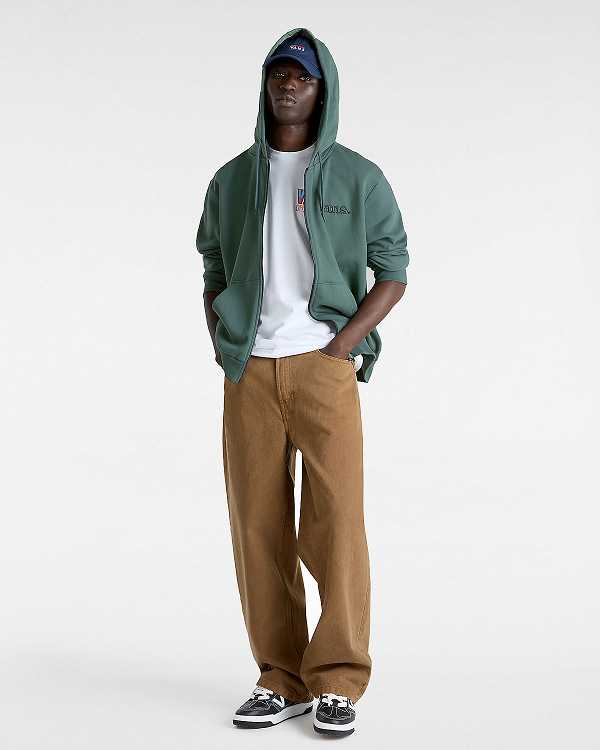 Green Vans Essential Relaxed Men Hoodie | VN4298016
