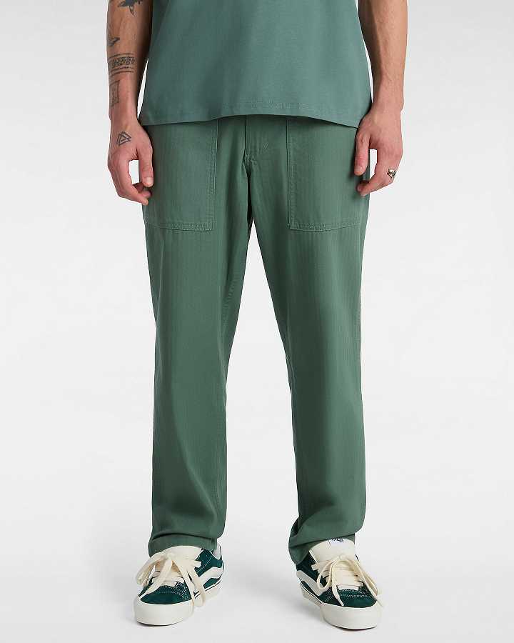 Green Vans Fatigue Loose Tapered Men Pants | VN2109745