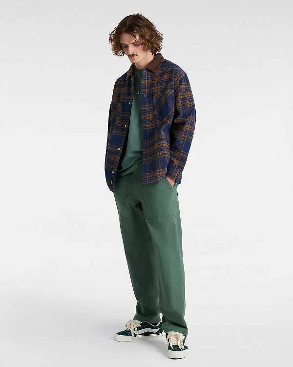 Green Vans Fatigue Loose Tapered Men Pants | VN2109745