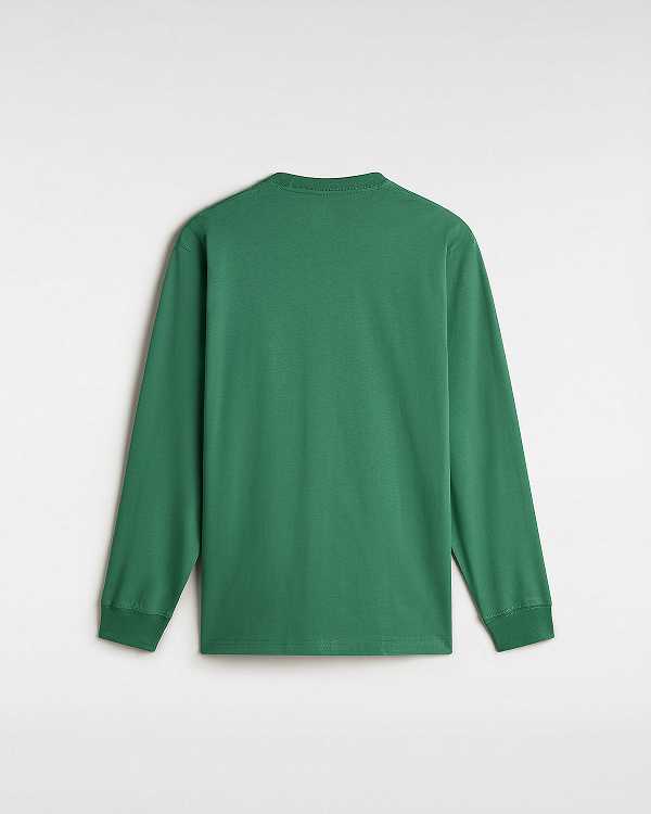 Green Vans Hi Stretch Long Sleeve Men T Shirts | VN0847253