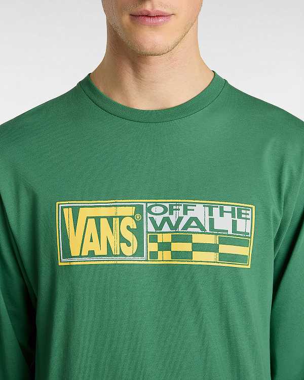 Green Vans Hi Stretch Long Sleeve Men T Shirts | VN0847253