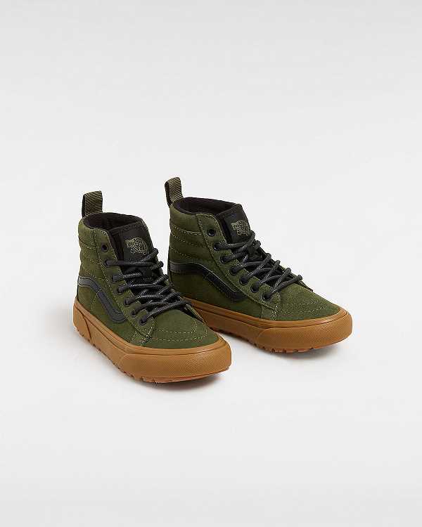 Green Vans Metallic Pop MTE Sk8-Hi (4-8 Years) Kids' Sneakers | VN2053476