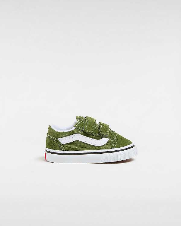 Green Vans Old Skool Hook And Loop (1-4 Years) Kids\' Sneakers | VN8135609