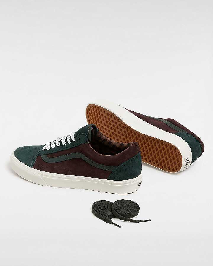 Green Vans Old Skool Pig Suede Men Sneakers | VN6314289