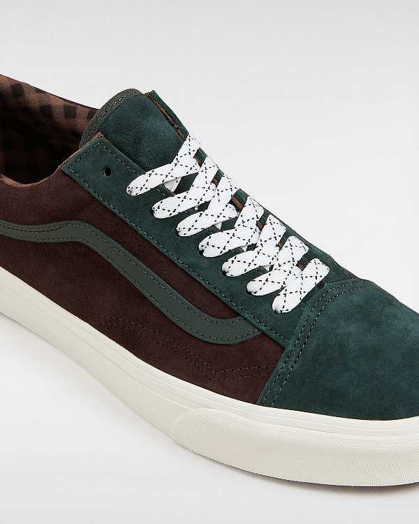 Green Vans Old Skool Pig Suede Men Sneakers | VN6314289