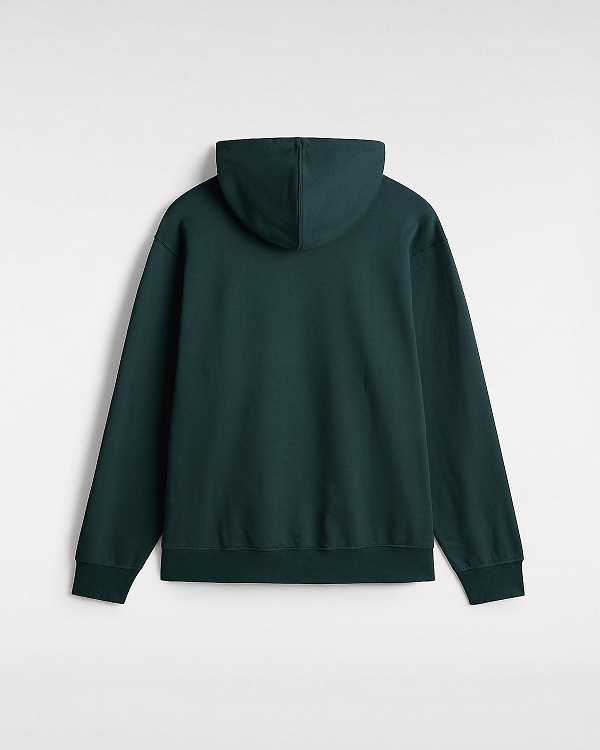 Green Vans Oval Loose Men Hoodie | VN9861450