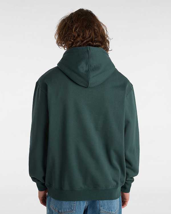 Green Vans Oval Loose Men Hoodie | VN9861450