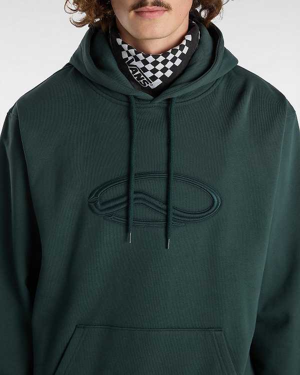 Green Vans Oval Loose Men Hoodie | VN9861450