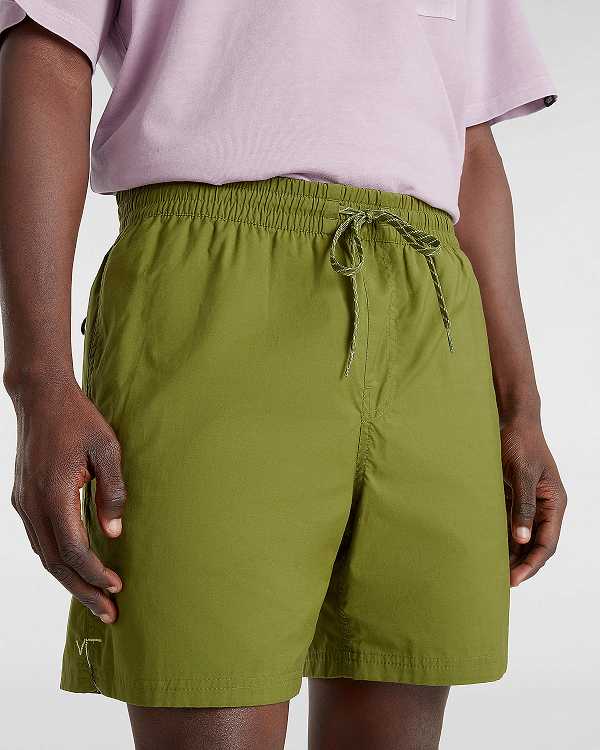 Green Vans Primary Solid Elastic Men Boardshorts | VN2458769