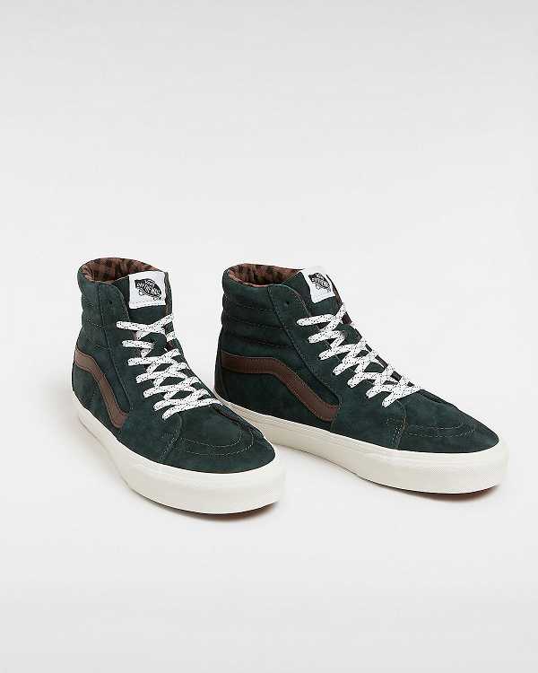 Green Vans Sk8-Hi Pig Suede Men Skate Shoes | VN8793502