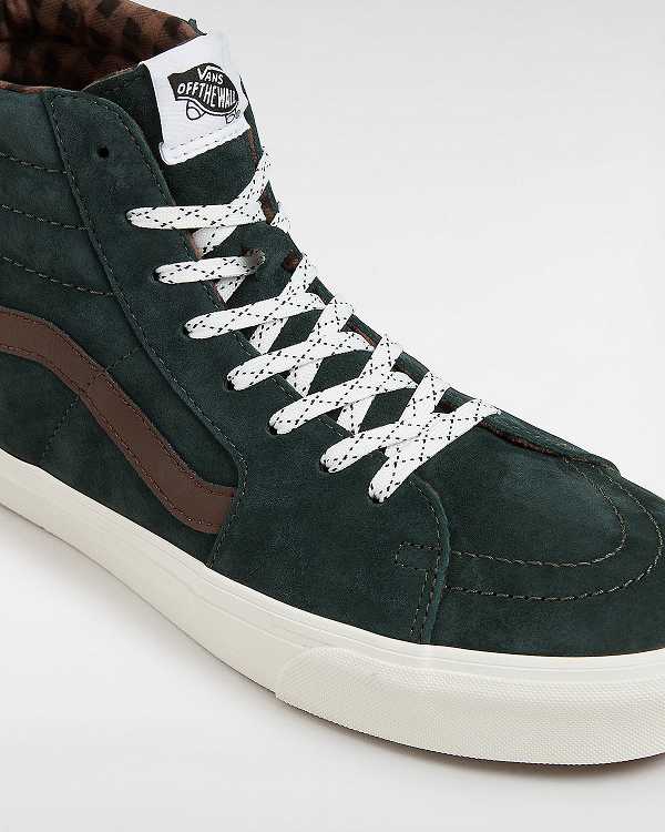 Green Vans Sk8-Hi Pig Suede Women Skate Shoes | VN7240893