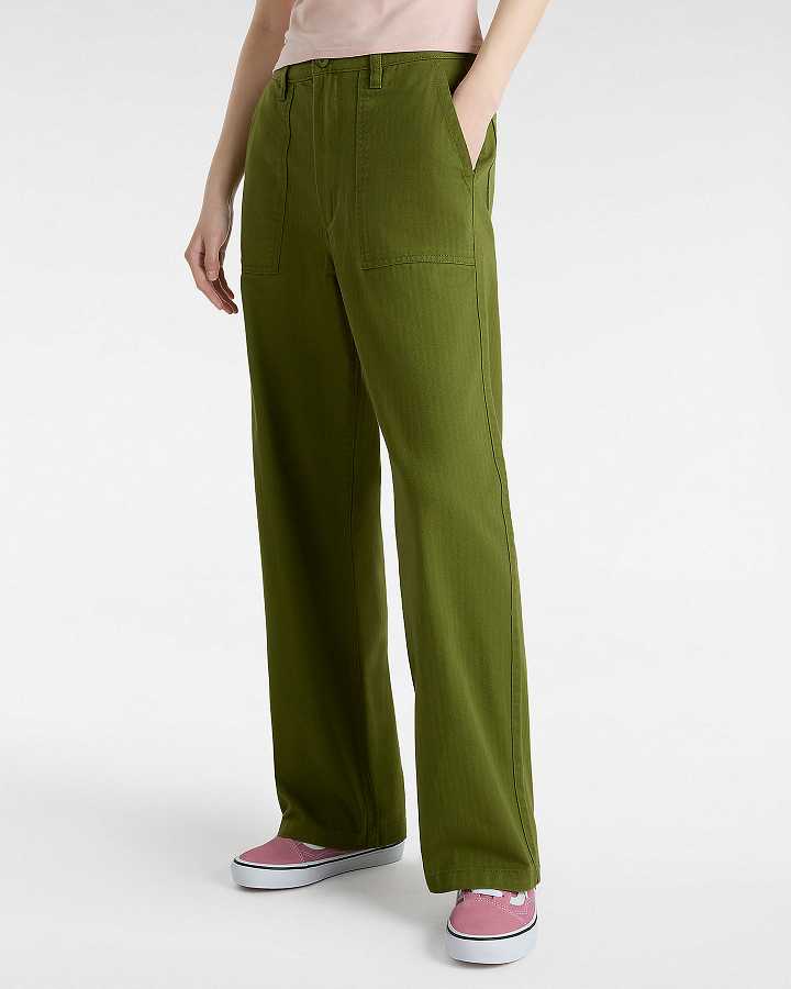 Green Vans Union Relaxed Carpenter Women Pants | VN3487152