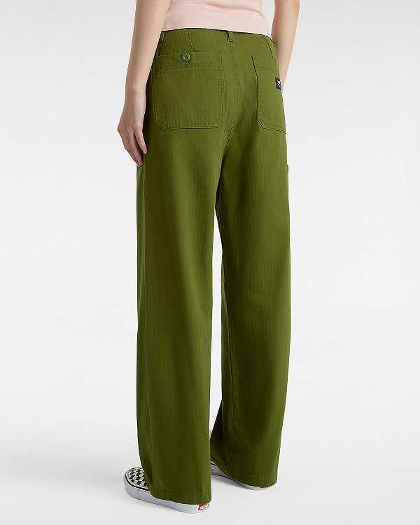 Green Vans Union Relaxed Carpenter Women Pants | VN3487152