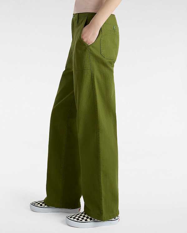 Green Vans Union Relaxed Carpenter Women Pants | VN3487152