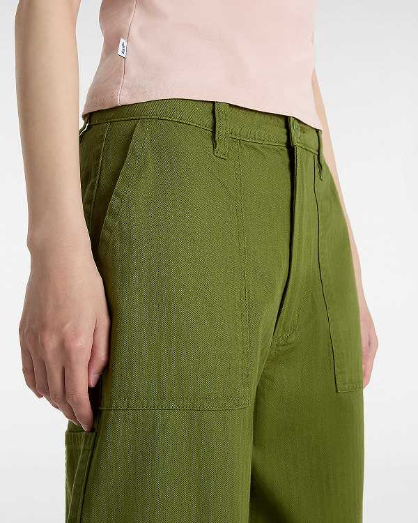 Green Vans Union Relaxed Carpenter Women Pants | VN3487152