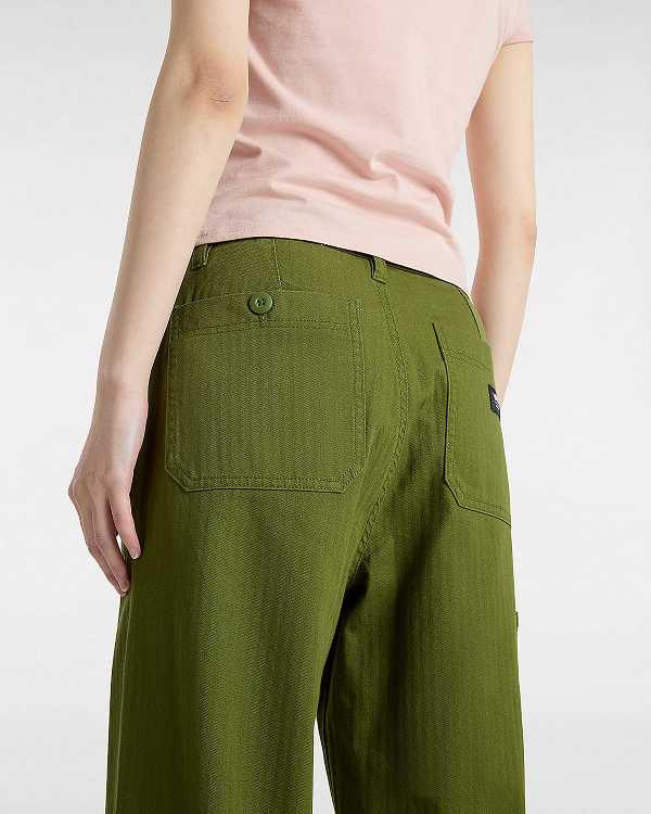 Green Vans Union Relaxed Carpenter Women Pants | VN3487152