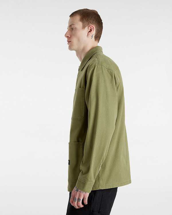 Green Vans Westfield Shacket Men Shirts | VN8312560