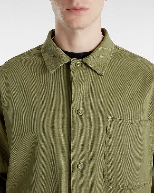 Green Vans Westfield Shacket Men Shirts | VN8312560
