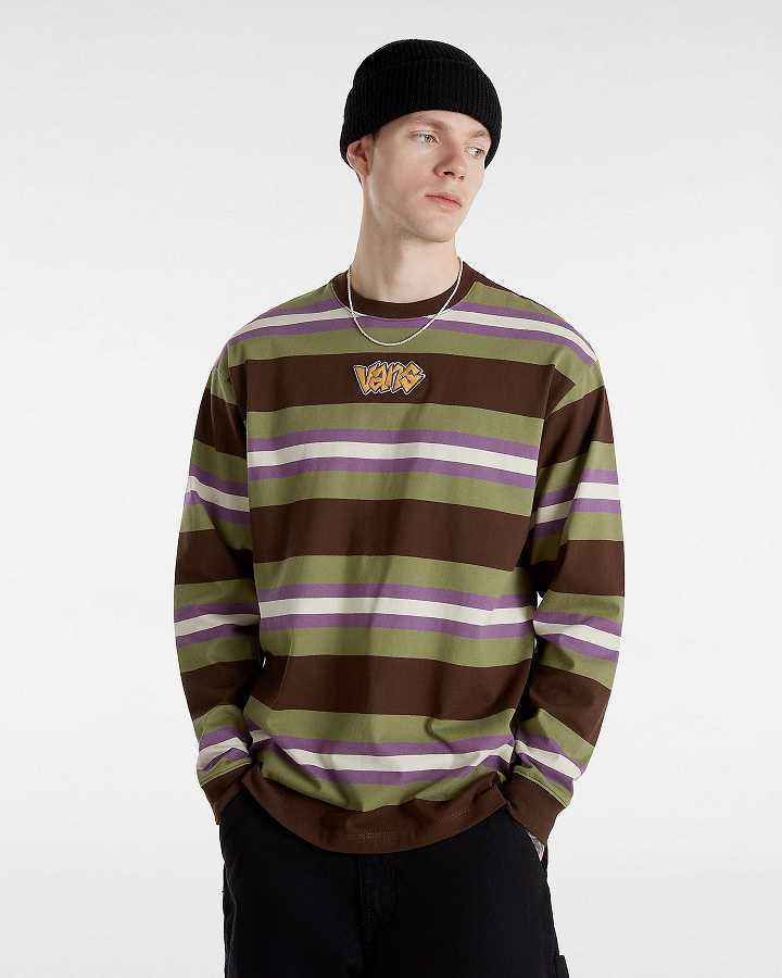 Green Vans Wilton Long Sleeve Knit Men T Shirts | VN9265347