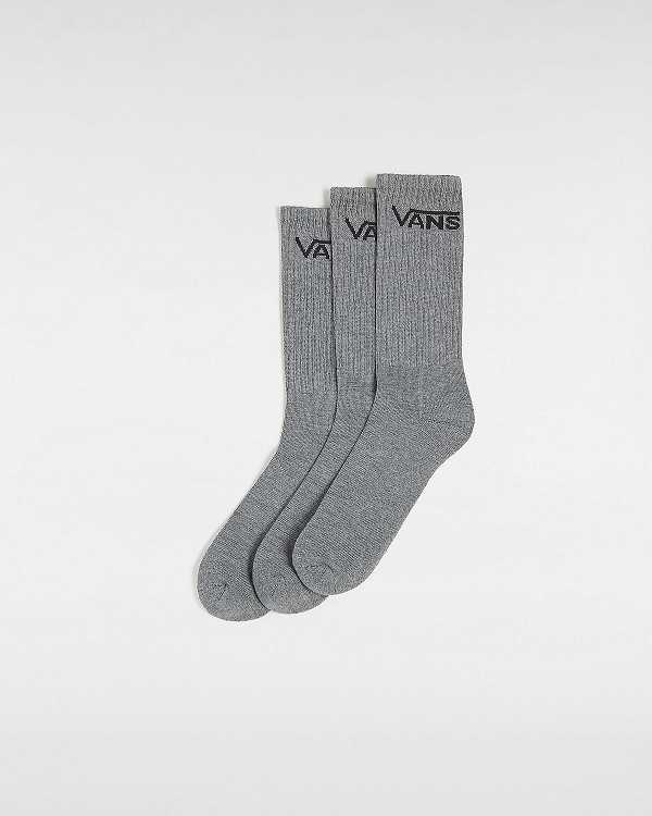 Grey Vans Classic Crew (3 pairs) Unisex Socks | VN5130946