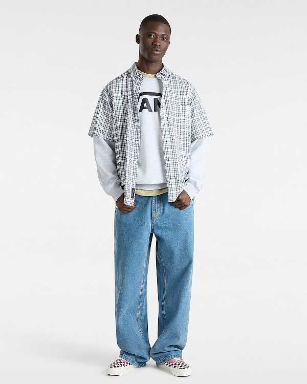 Grey Vans Classic III Crew Men Sweatshirt | VN1076825