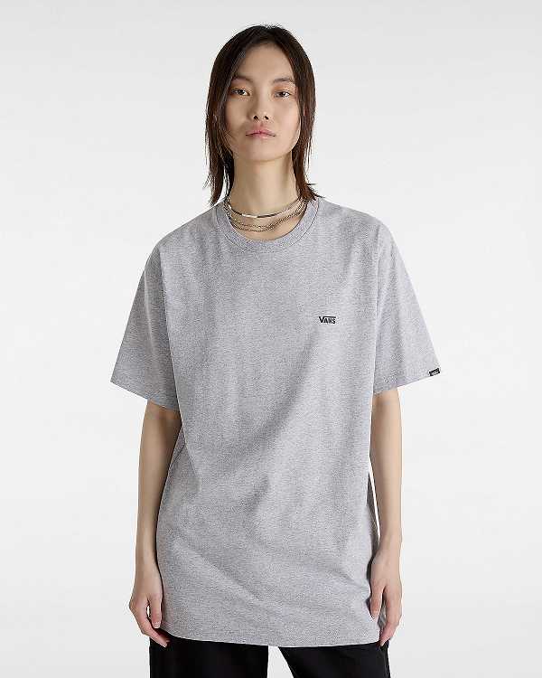 Grey Vans Left Chest Logo Women T Shirts | VN2013759