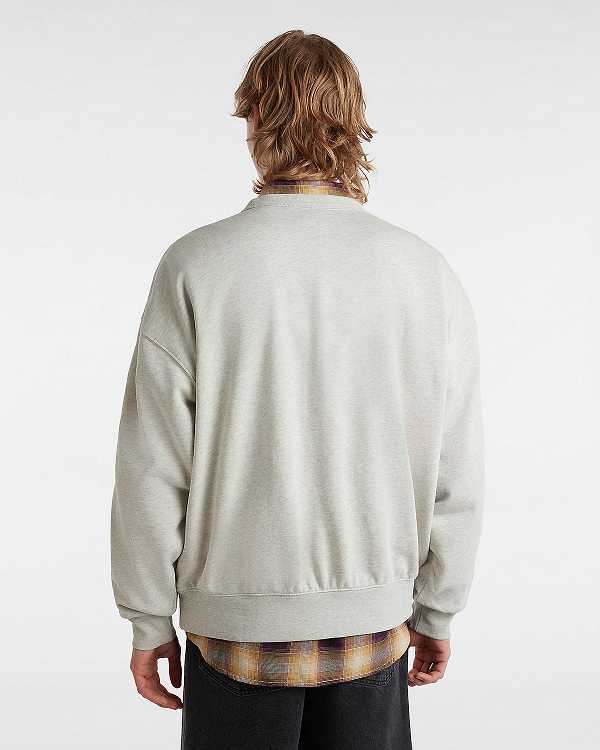 Grey Vans Premium Logo Crew Men Sweatshirt | VN3627584