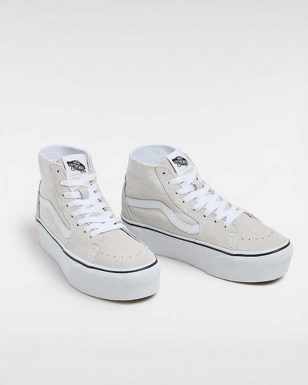 Grey Vans Sk8-Hi Tapered Women Platform Shoes | VN5732416