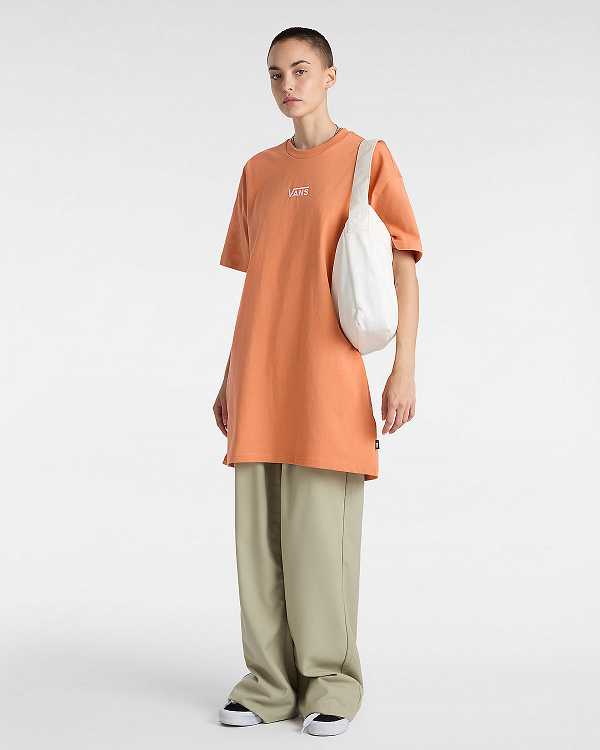 Orange Vans Center Vee Tee Women Dress | VN0639714