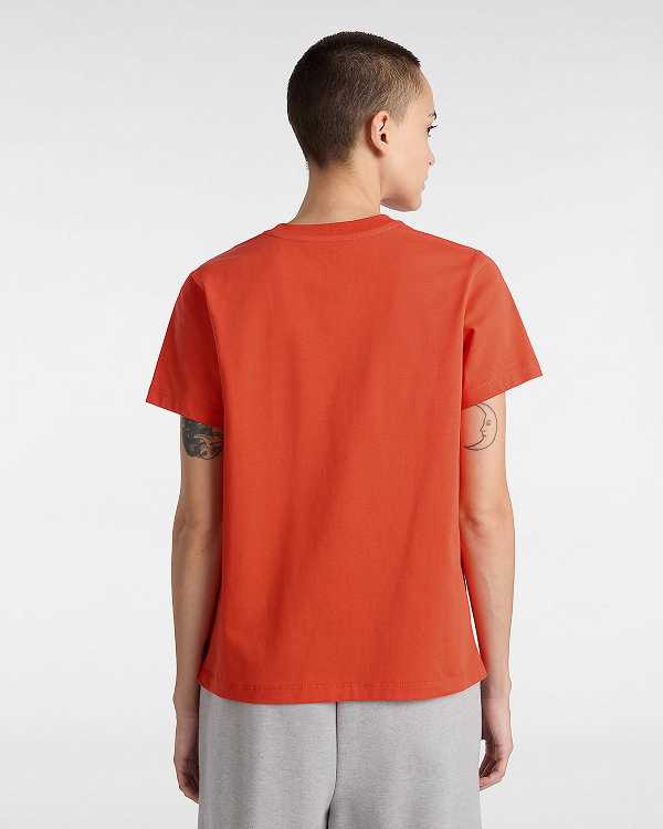Orange Vans Flying V Crew Women T Shirts | VN4036192