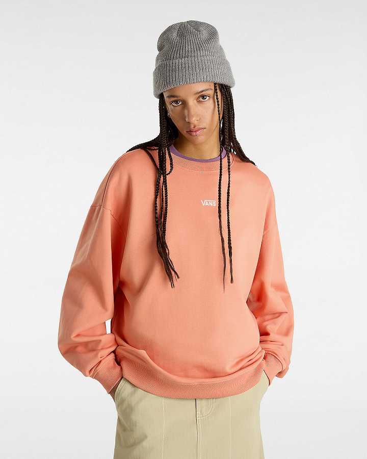 Orange Vans Flying V Women Sweatshirt | VN4518907