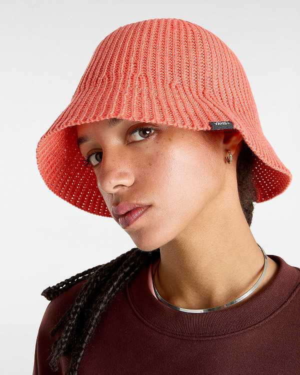 Orange Vans Knit Unisex Hats | VN2908317
