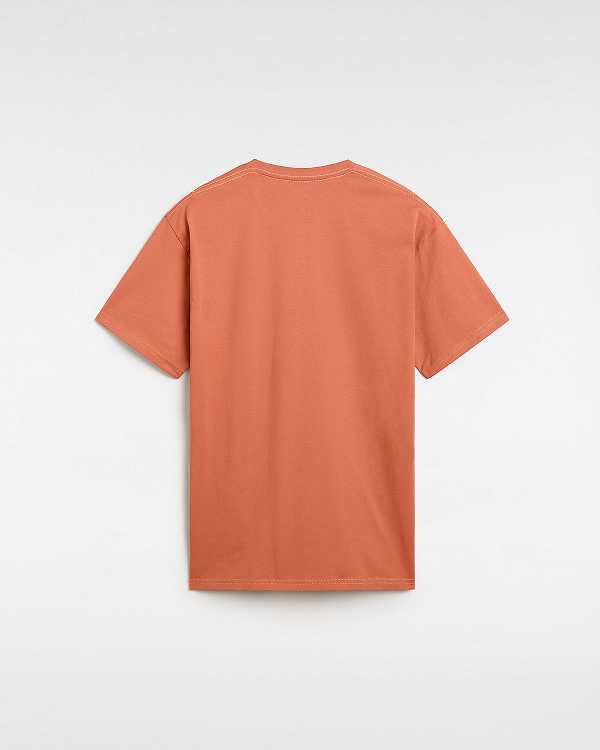 Orange Vans Left Chest Logo Men T Shirts | VN6725493