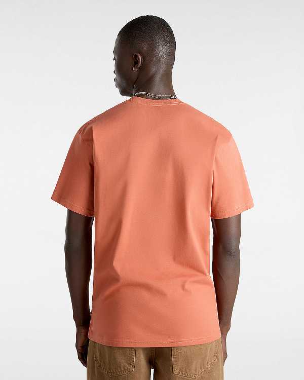 Orange Vans Left Chest Logo Men T Shirts | VN6725493