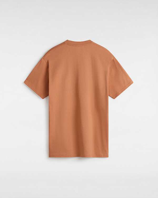 Orange Vans Left Chest Logo Women T Shirts | VN1263987