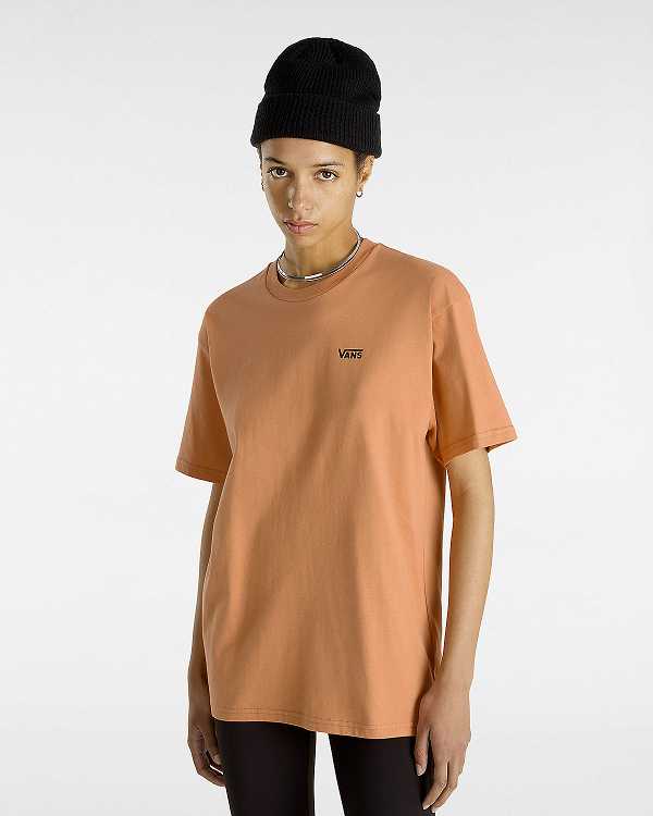 Orange Vans Left Chest Logo Women T Shirts | VN1263987