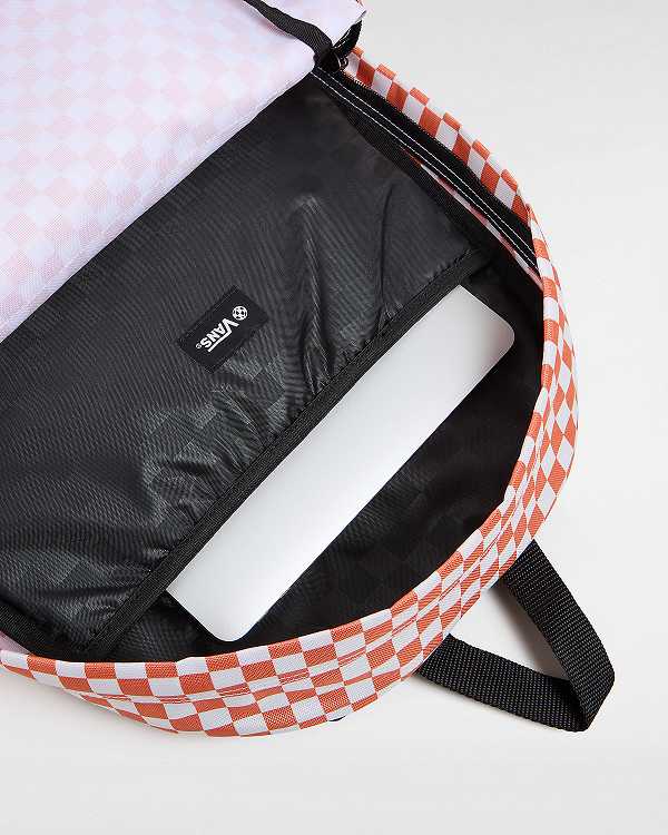 Orange Vans Old Skool Check Unisex Backpacks | VN3648257