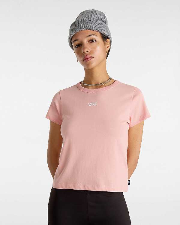 Pink Vans Basic mini Women T Shirts | VN0492678
