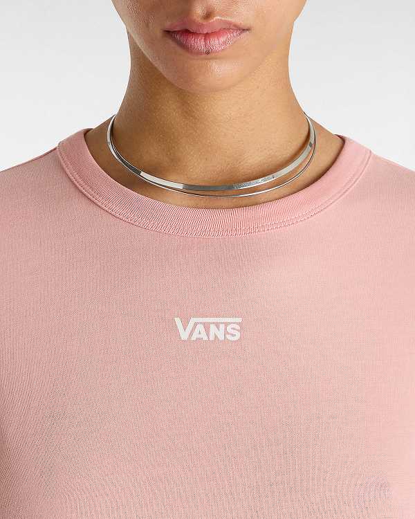 Pink Vans Basic mini Women T Shirts | VN0492678