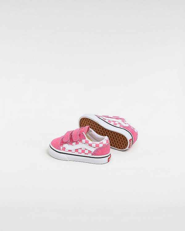 Pink Vans Old Skool Hook And Loop (1-4 Years) Kids' Sneakers | VN1439265