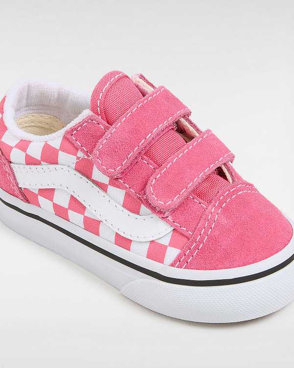 Pink Vans Old Skool Hook And Loop (1-4 Years) Kids' Sneakers | VN1439265