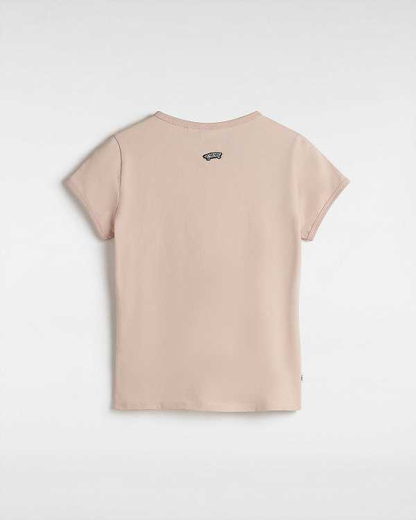 Pink Vans Premium Short Sleeve Baby Women T Shirts | VN3290674