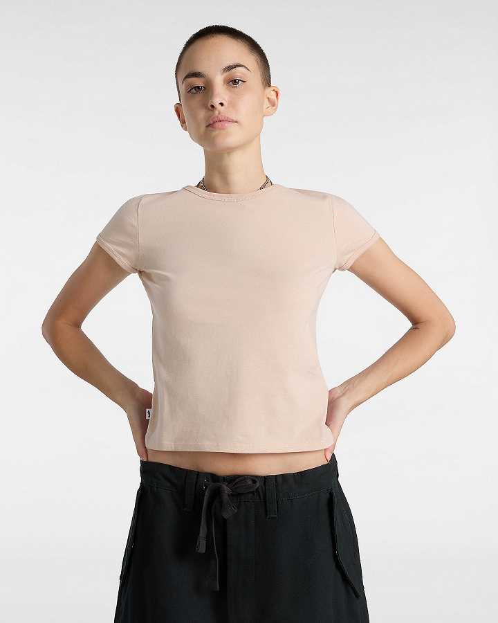 Pink Vans Premium Short Sleeve Baby Women T Shirts | VN3290674