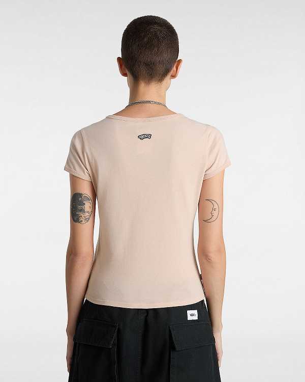Pink Vans Premium Short Sleeve Baby Women T Shirts | VN3290674