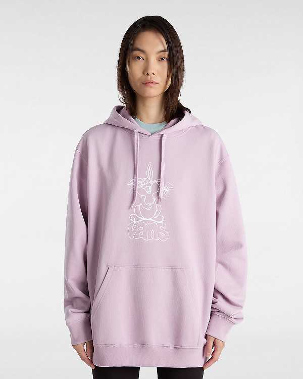 Purple Vans Crazy Eddy 66 Loose Women Hoodie | VN3498075