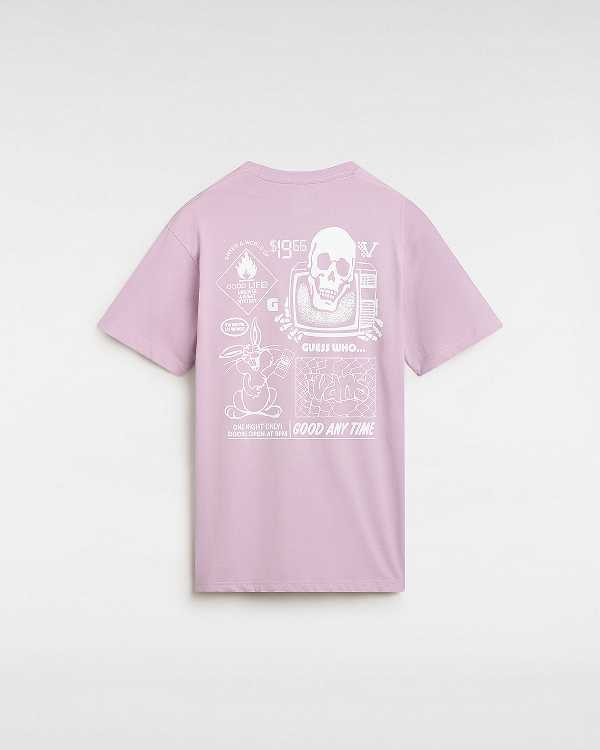 Purple Vans Crazy Eddy Men T Shirts | VN5842071