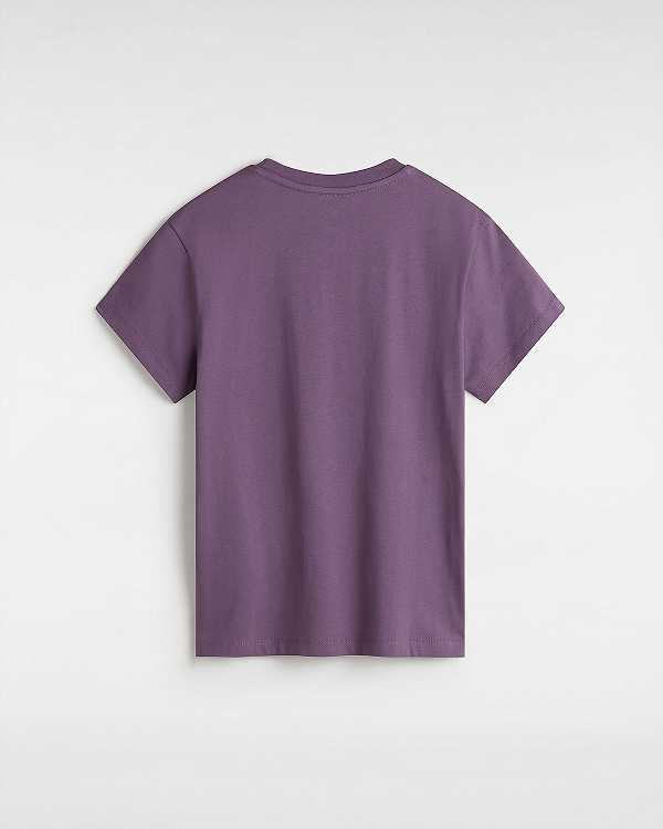 Purple Vans Flying V Crew Women T Shirts | VN1508396