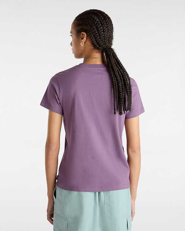 Purple Vans Flying V Crew Women T Shirts | VN1508396